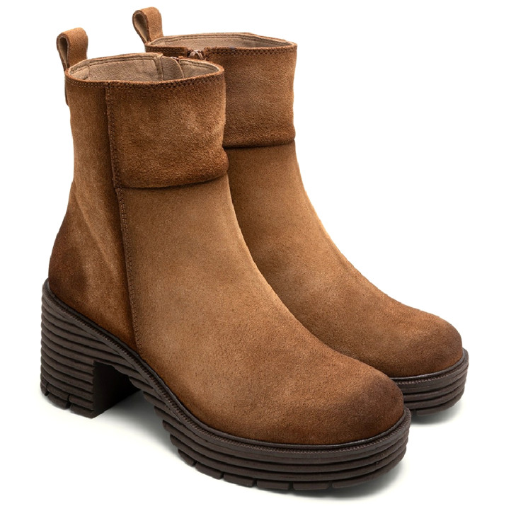 BOTAS DE SERRAJE CON CREMALLERA CUERO MICHELLE PORRONET - Querol online