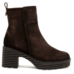 BOTAS DE SERRAJE CON CREMALLERA MOKA MICHELLE PORRONET - Querol online