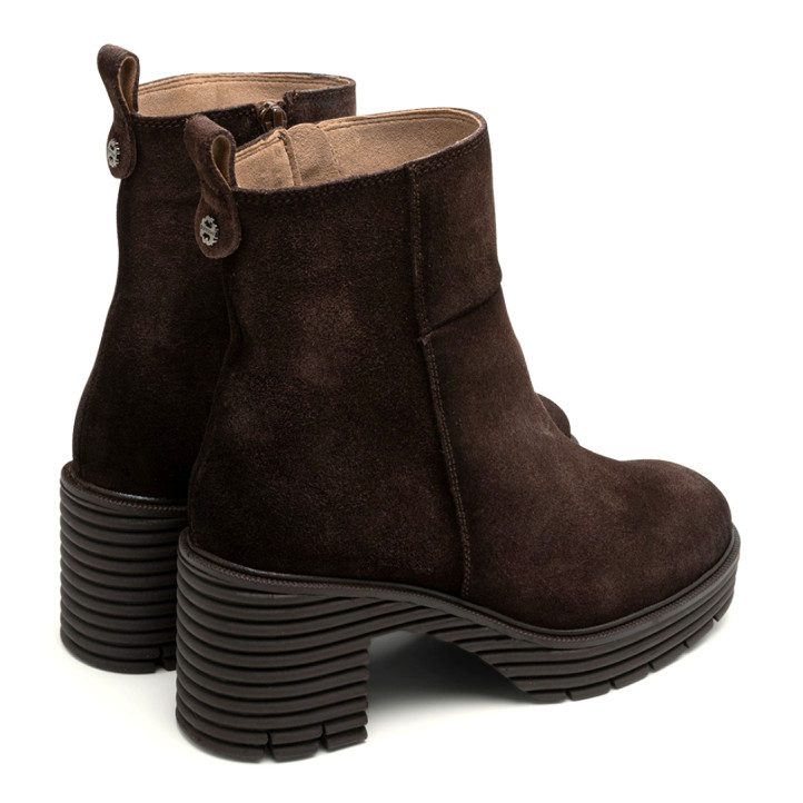 BOTAS DE SERRAJE CON CREMALLERA MOKA MICHELLE PORRONET - Querol online