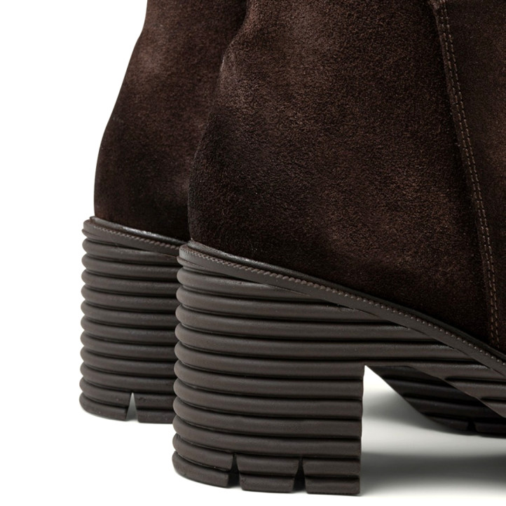 BOTAS DE SERRAJE CON CREMALLERA MOKA MICHELLE PORRONET - Querol online