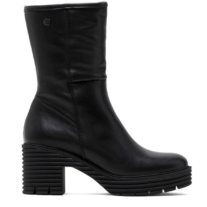 BOTAS DE PIEL CON CREMALLERA NEGRO MILEY PORRONET - Querol online