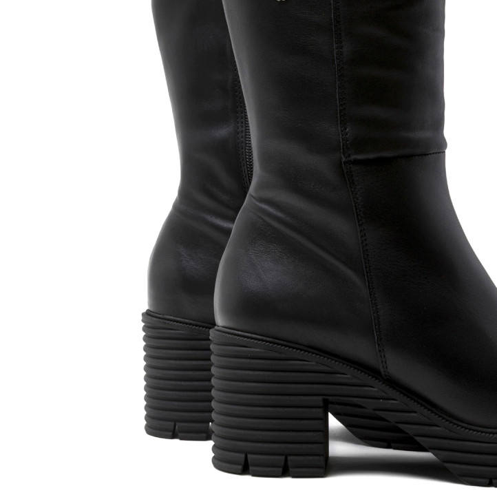 BOTAS DE PIEL CON CREMALLERA NEGRO MILEY PORRONET - Querol online