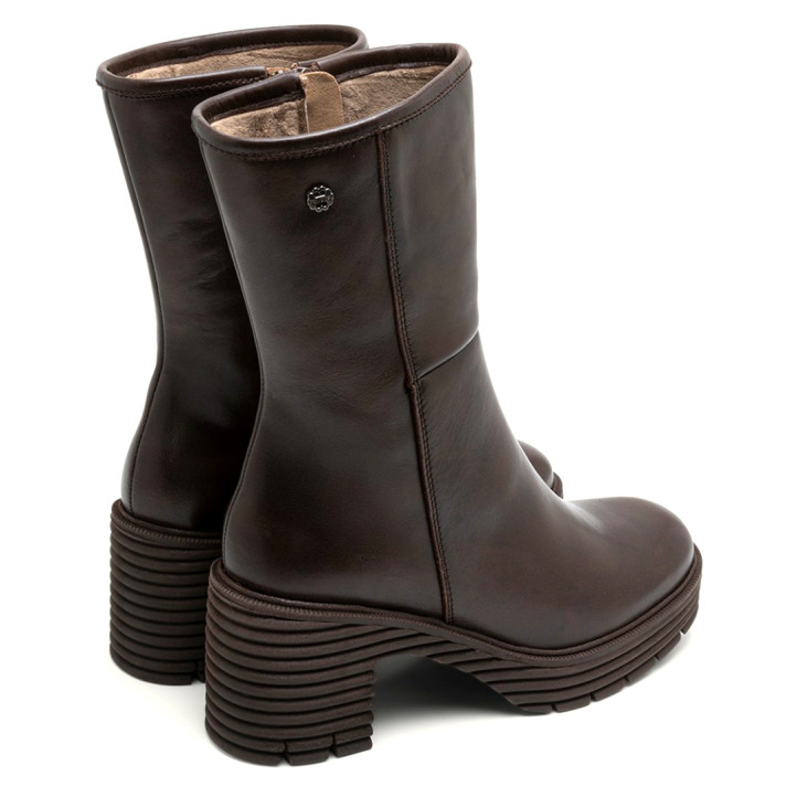 BOTAS DE PIEL CON CREMALLERA MOKA MILEY PORRONET - Querol online