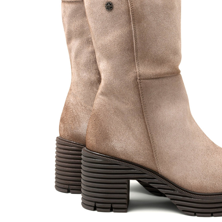 BOTAS DE SERRAJE CON CREMALLERA ARENA MARINA PORRONET - Querol online