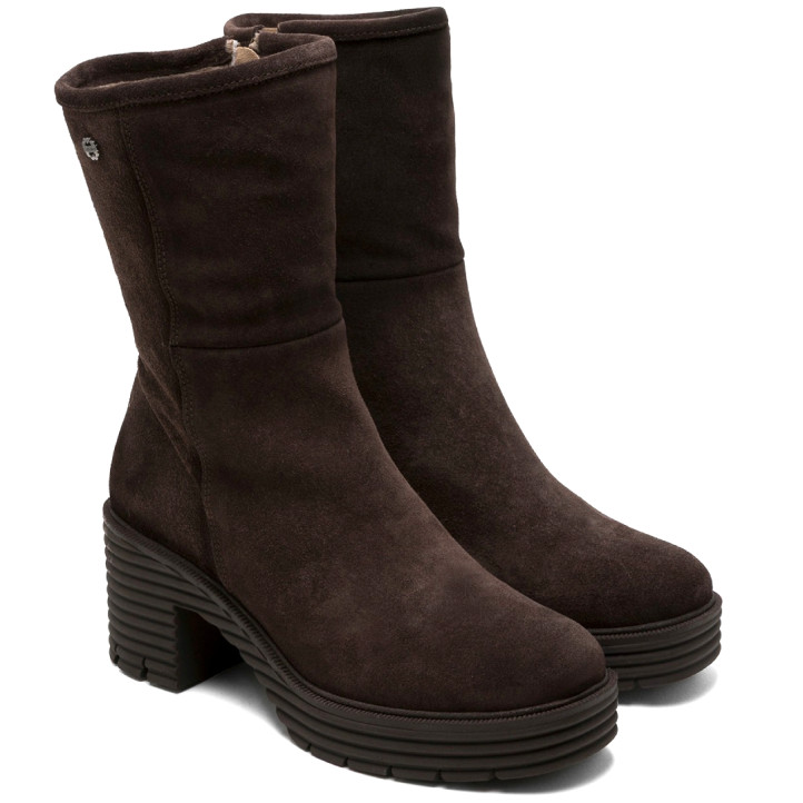 BOTAS DE PIEL DE TACÓN MOKA MARINA PORRONET - Querol online