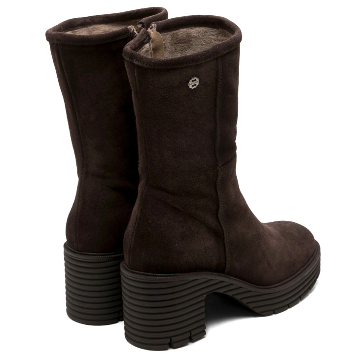 BOTAS DE PIEL DE TACÓN MOKA MARINA PORRONET - Querol online