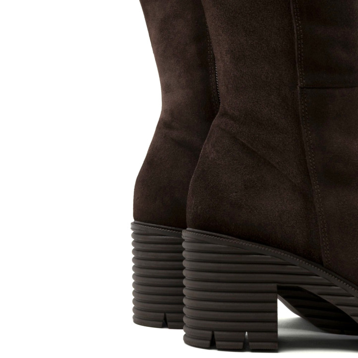 BOTAS DE PIEL DE TACÓN MOKA MARINA PORRONET - Querol online