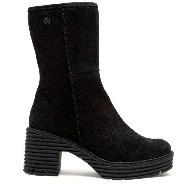 BOTAS DE PIEL DE TACÓN NEGRO MARINA PORRONET - Querol online