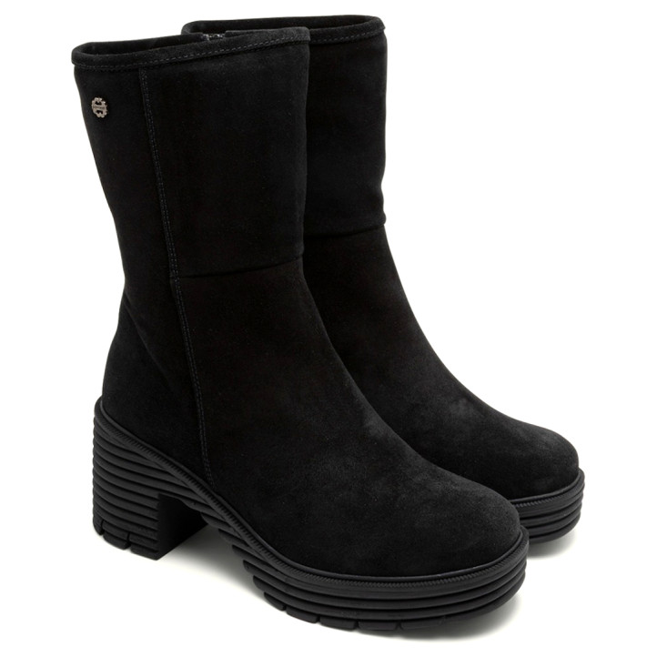 BOTAS DE PIEL DE TACÓN NEGRO MARINA PORRONET - Querol online