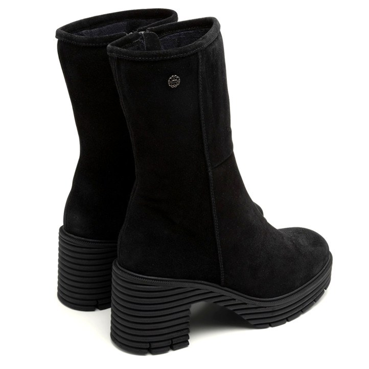 BOTAS DE PIEL DE TACÓN NEGRO MARINA PORRONET - Querol online