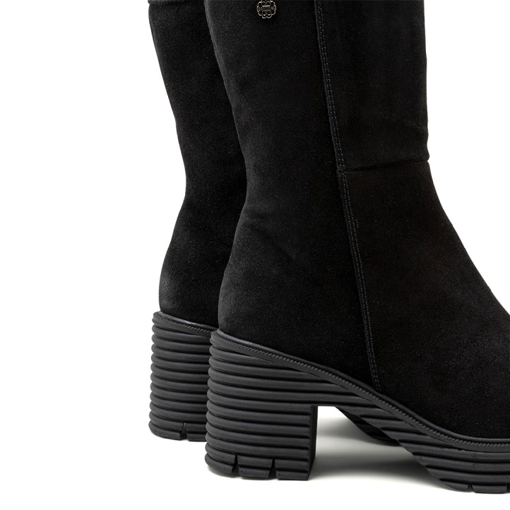 BOTAS DE PIEL DE TACÓN NEGRO MARINA PORRONET - Querol online