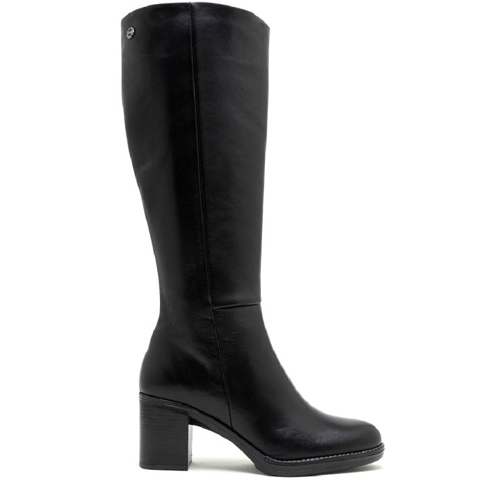 Botas tacón Porronet DE PIEL DE TACÓN NEGRO RITA - Querol online