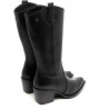 Botas tacón Porronet DE PIEL NEGRO CON CREMALLERA FLORA
