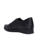 Sabates planes Suite009 negres de pell sense costures i amb cordons elàstics - Querol online