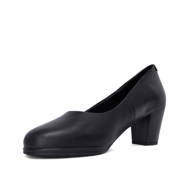 Zapatos tacón Suite009 negros de piel clásicos de tacón medio - Querol online