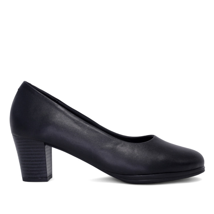 Zapatos tacón Suite009 negros de piel clásicos de tacón medio - Querol online
