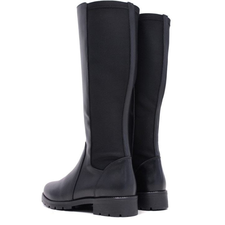 Botes planes Redlove selene negres amb elàstic i cremallera lateral de pell - Querol online