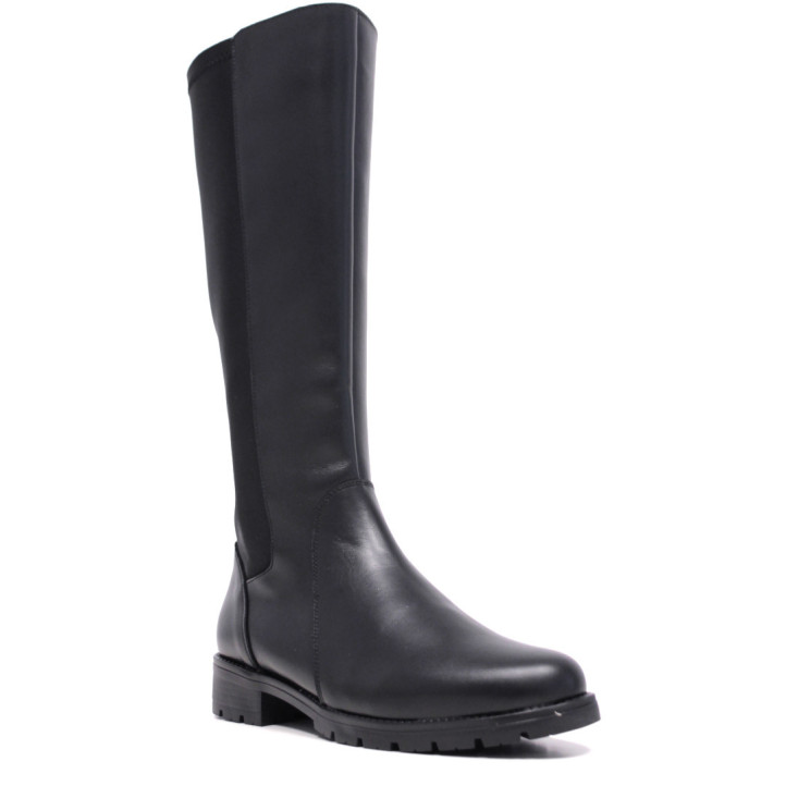 Botes planes Redlove selene negres amb elàstic i cremallera lateral de pell - Querol online