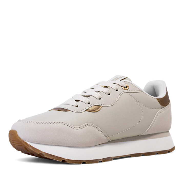 Zapatillas urban U.S. POLO ASSN. kitty beige con detalles bronce - Querol online