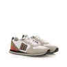 Zapatillas deportivas Mustang joggo classic blancas con detalles beige marrones y negros
