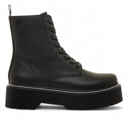 Botines plataforma Mustang stormy high con caña media y suela dentada - Querol online