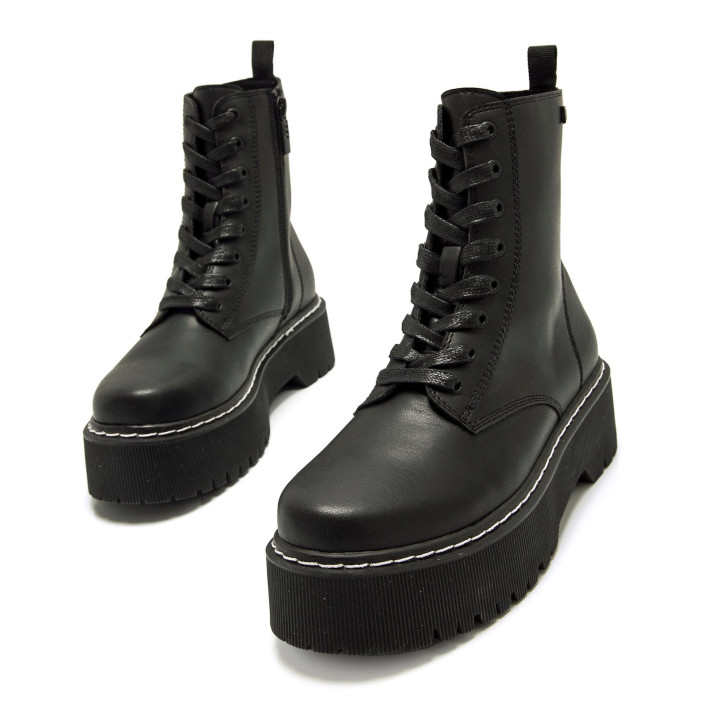 Botines plataforma Mustang stormy high con caña media y suela dentada - Querol online