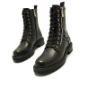 Botines planos Mustang campa negras estilo biker con cremalleras laterales
