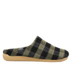 Zapatillas casa CM Confort verdes de cuadros con interior cálido - Querol online