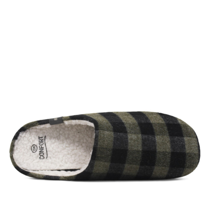 Sabatilles casa CM Confort verdes de quadres amb interior càlid - Querol online