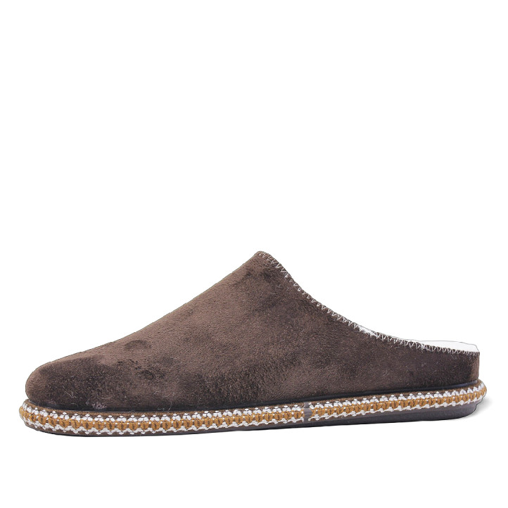 Zapatillas casa CM Confort marrones de tejido suave con interior cálido - Querol online