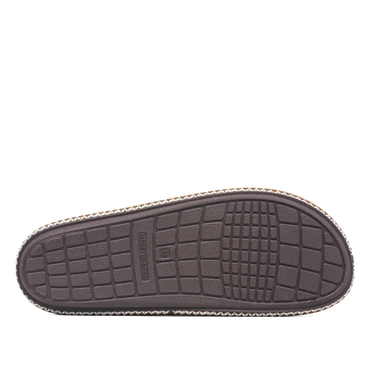 Zapatillas casa CM Confort marrones de tejido suave con interior cálido - Querol online