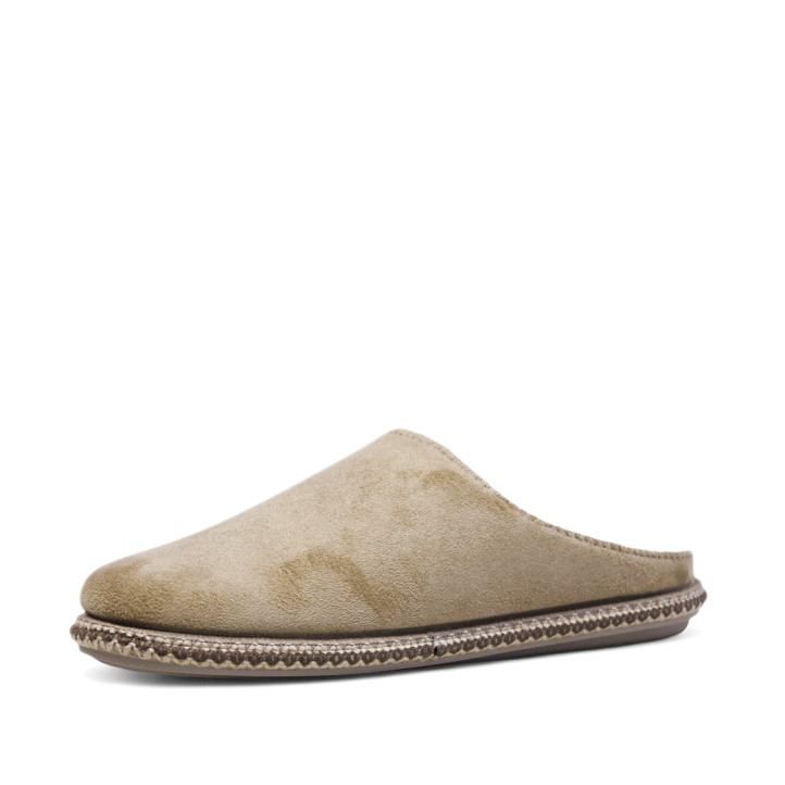 Zapatillas casa CM Confort beige de tejido suave con interior cálido - Querol online