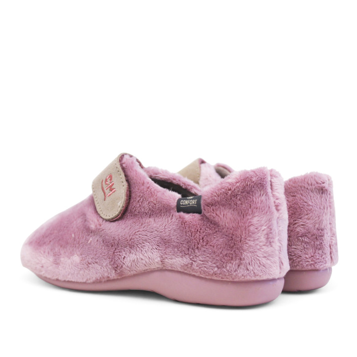 Sabatilles casa CM Confort roses de pèl suau amb tancament de velcro - Querol online