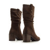 Botas tacón Mustang miriana marrones con diseño arrugado