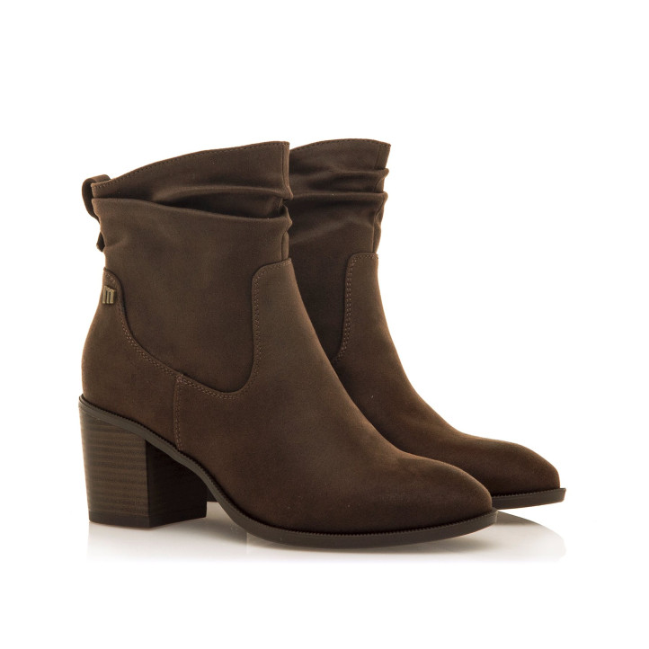Botins de taló Mustang miriana marrons amb canya baixa - Querol online