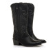 Botes planes Mustang tanubis negres estil cowboy amb brodats decoratius - Querol online