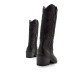 Botas planas Mustang tanubis negras estilo cowboy con bordados decorativos - Querol online