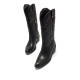 Botas planas Mustang tanubis negras estilo cowboy con bordados decorativos - Querol online