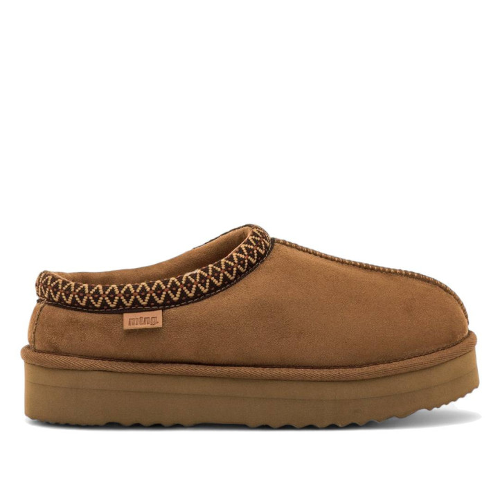 Esclops Mustang nivia marrons estil slipper amb plataforma - Querol online
