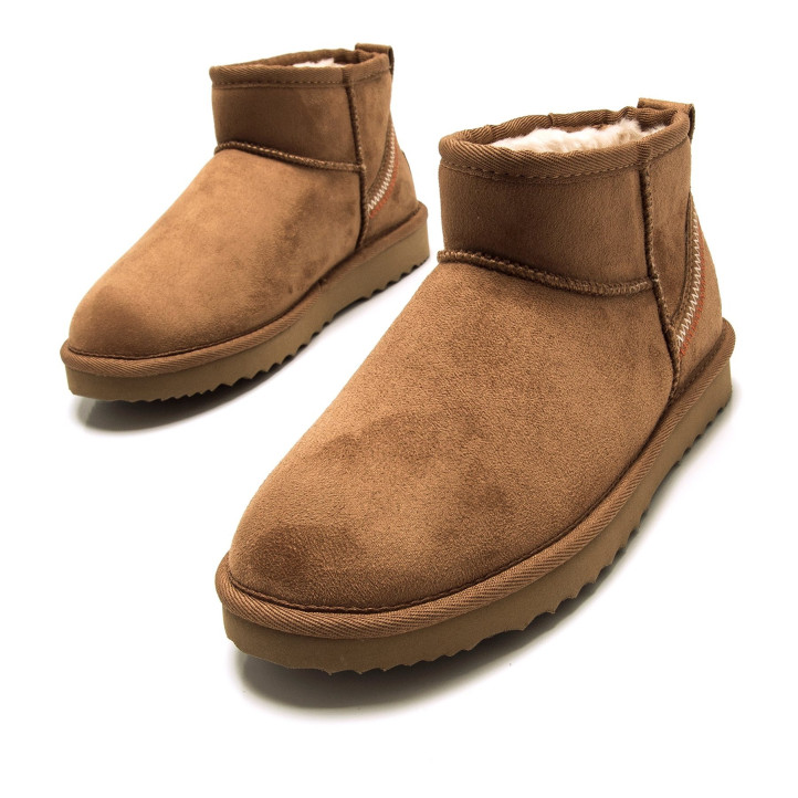 Botines planos Mustang eira marrones estilo australianas con pelito interior - Querol online