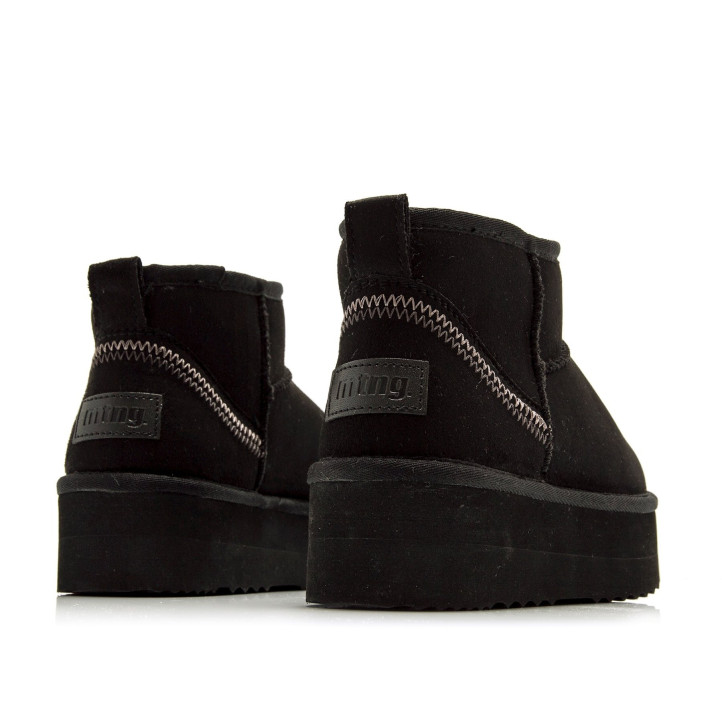 Botines plataforma Mustang nivia negros estilo australianas con plataforma - Querol online