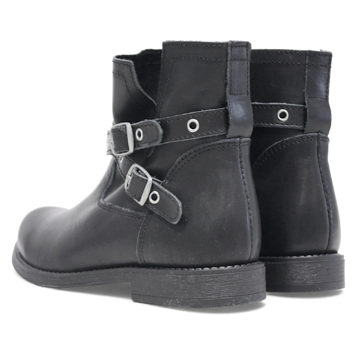 Botins QUETS! negres amb tires creuades decorades amb traus - Querol online