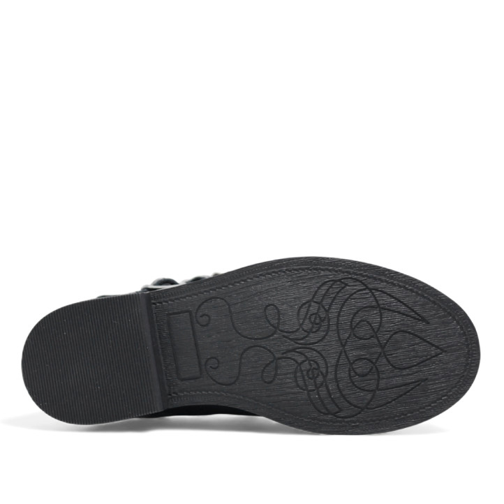 Botins QUETS! negres amb tires creuades decorades amb traus - Querol online