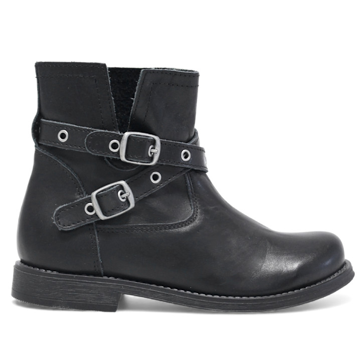 Botins QUETS! negres amb tires creuades decorades amb traus - Querol online