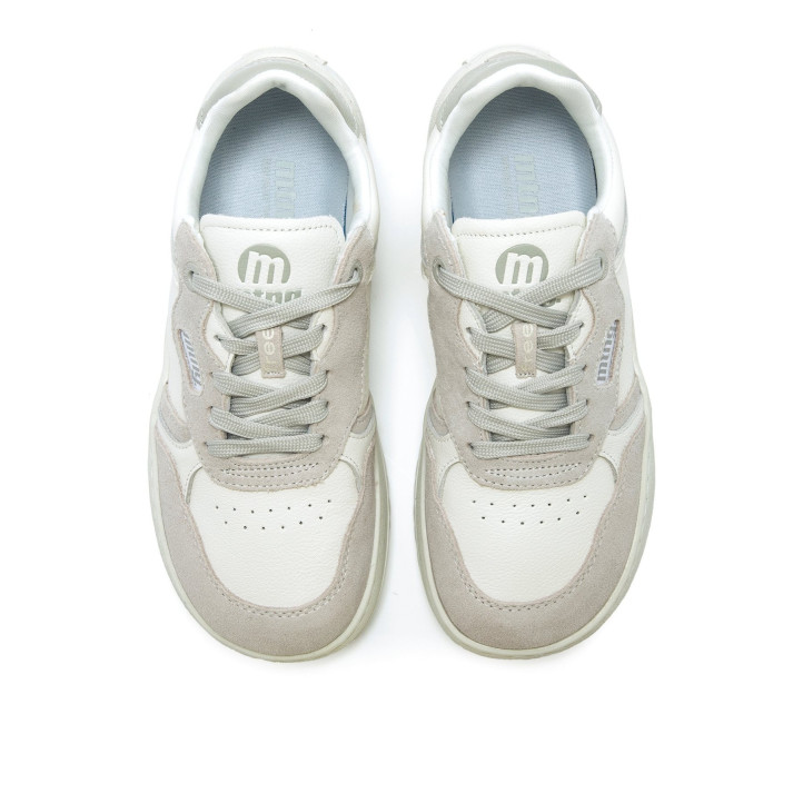 Zapatillas urban Mustang free alask blanco roto y girses de piel barefoot - Querol online
