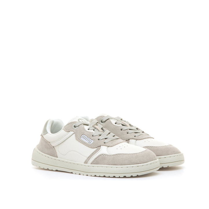 Zapatillas urban Mustang free alask blanco roto y girses de piel barefoot - Querol online
