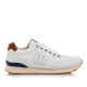 Zapatillas deportivas Mustang porland classic blancas con borde superior azul - Querol online