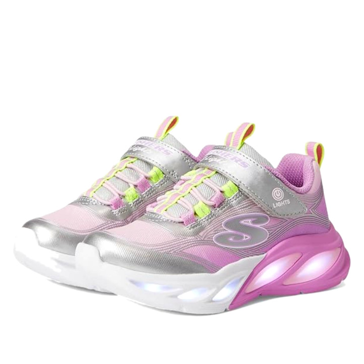 Zapatillas deporte Skechers cosmic glow rosas con luces - Querol online