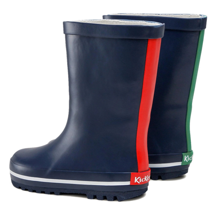 Botes aigua Kickers kickrain blau marí amb detalls verds i vermells - Querol online