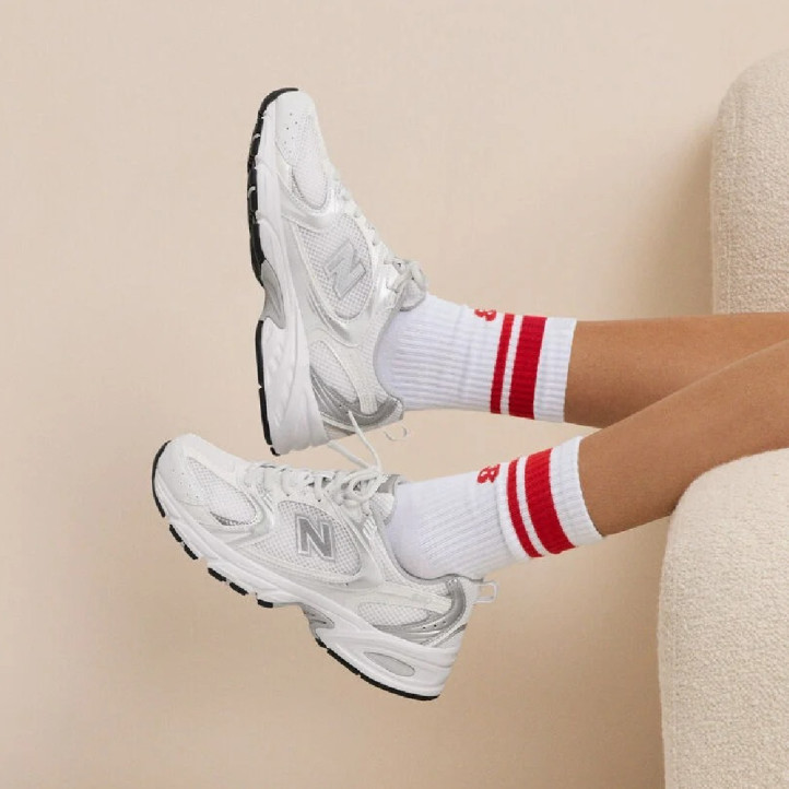 Zapatillas deportivas New Balance 530 nb white con silver metallic woman - Querol online